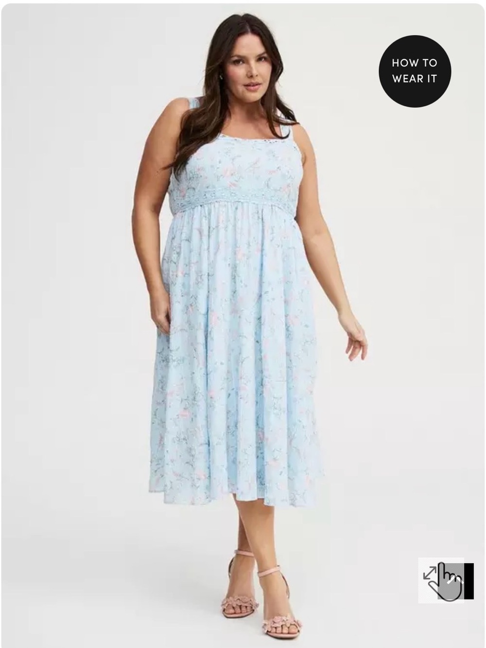 torrid Light Blue Floral Midi Dress
